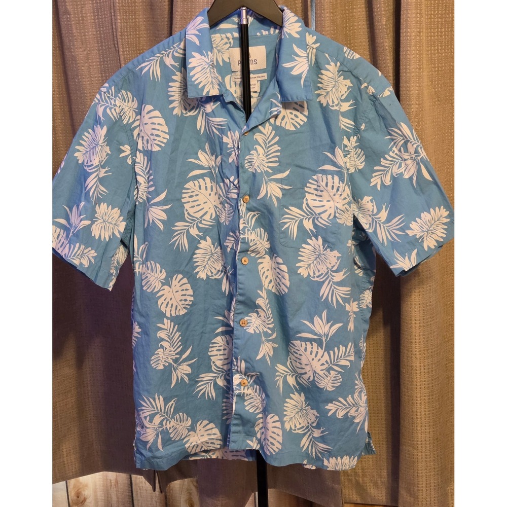 28 Palms Standard Fit Tropical Button Up Shirt Mens Size XXL‎ Blue White